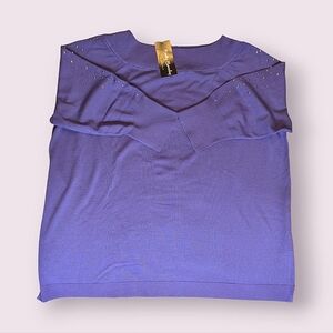 Betty Barclay studded sleeves purple top XL